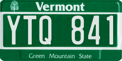 VT license plate YTQ841