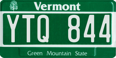 VT license plate YTQ844