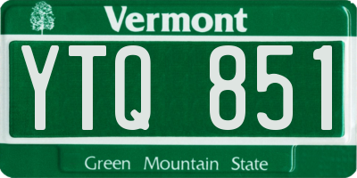 VT license plate YTQ851