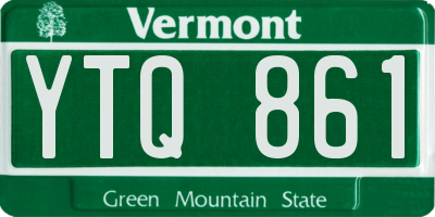 VT license plate YTQ861