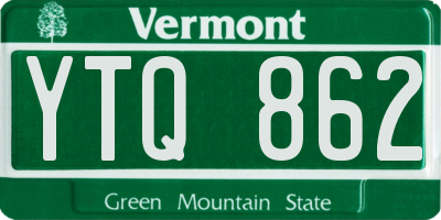 VT license plate YTQ862