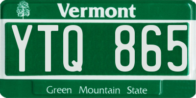 VT license plate YTQ865