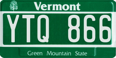 VT license plate YTQ866