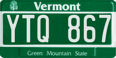 VT license plate YTQ867