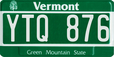 VT license plate YTQ876