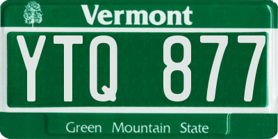 VT license plate YTQ877