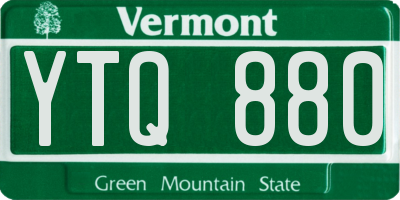 VT license plate YTQ880
