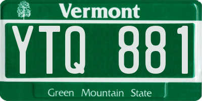 VT license plate YTQ881