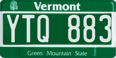 VT license plate YTQ883