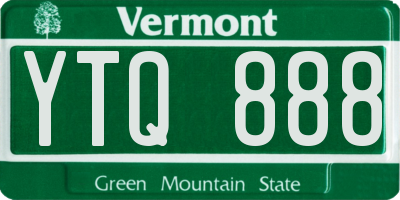 VT license plate YTQ888