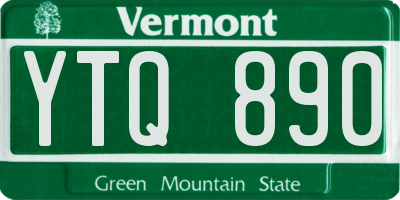 VT license plate YTQ890