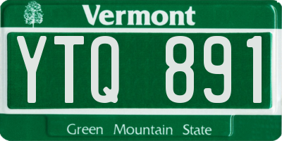VT license plate YTQ891