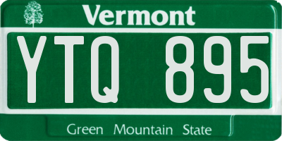 VT license plate YTQ895