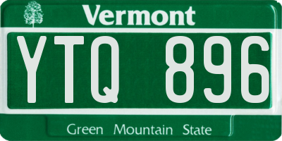VT license plate YTQ896