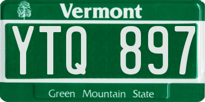 VT license plate YTQ897