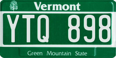 VT license plate YTQ898