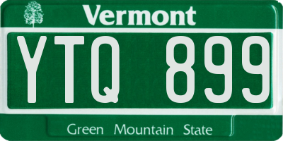 VT license plate YTQ899