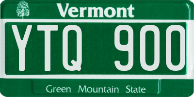 VT license plate YTQ900