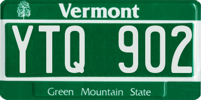 VT license plate YTQ902