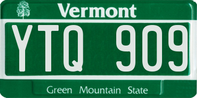 VT license plate YTQ909
