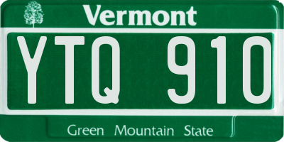 VT license plate YTQ910
