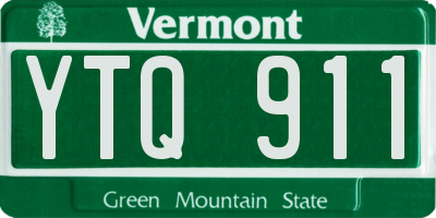 VT license plate YTQ911