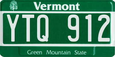 VT license plate YTQ912