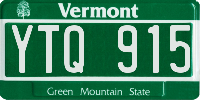 VT license plate YTQ915