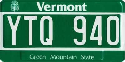 VT license plate YTQ940