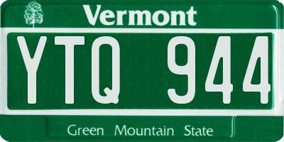 VT license plate YTQ944