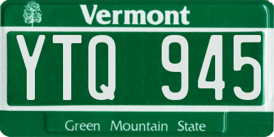 VT license plate YTQ945