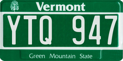VT license plate YTQ947