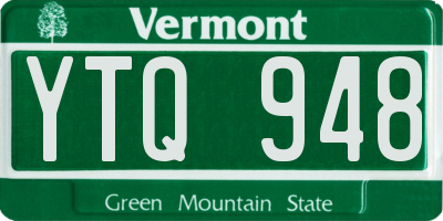 VT license plate YTQ948
