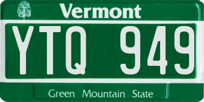 VT license plate YTQ949