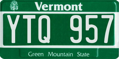VT license plate YTQ957