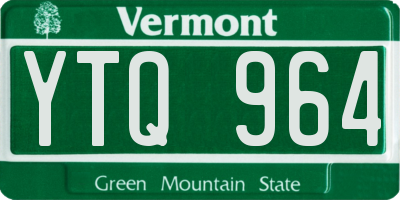 VT license plate YTQ964