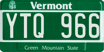 VT license plate YTQ966