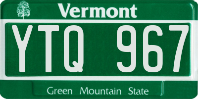 VT license plate YTQ967