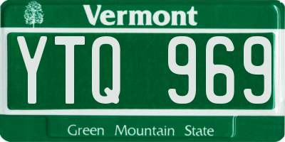 VT license plate YTQ969