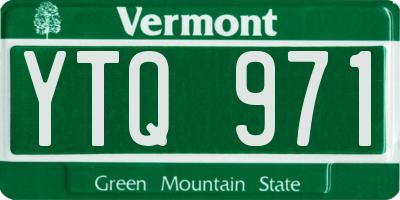 VT license plate YTQ971