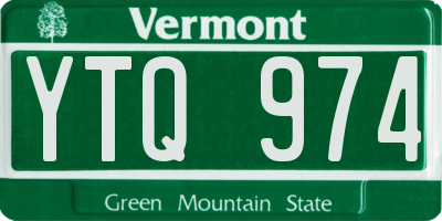 VT license plate YTQ974