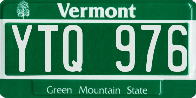 VT license plate YTQ976
