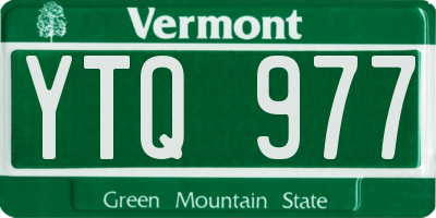 VT license plate YTQ977
