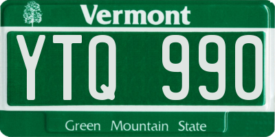 VT license plate YTQ990