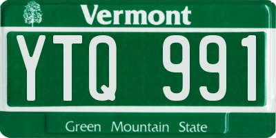 VT license plate YTQ991