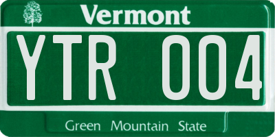 VT license plate YTR004