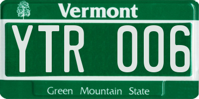 VT license plate YTR006