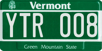 VT license plate YTR008