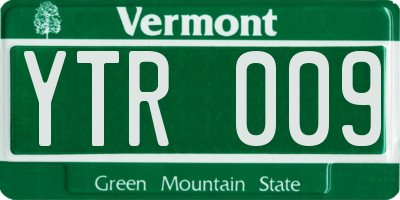VT license plate YTR009