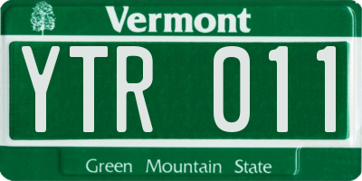 VT license plate YTR011